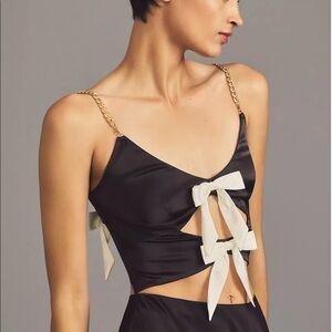 Anthropologie Bow Cutout Bralette Top
